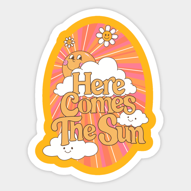 Here Comes The Sun Sticker by LauraGraves